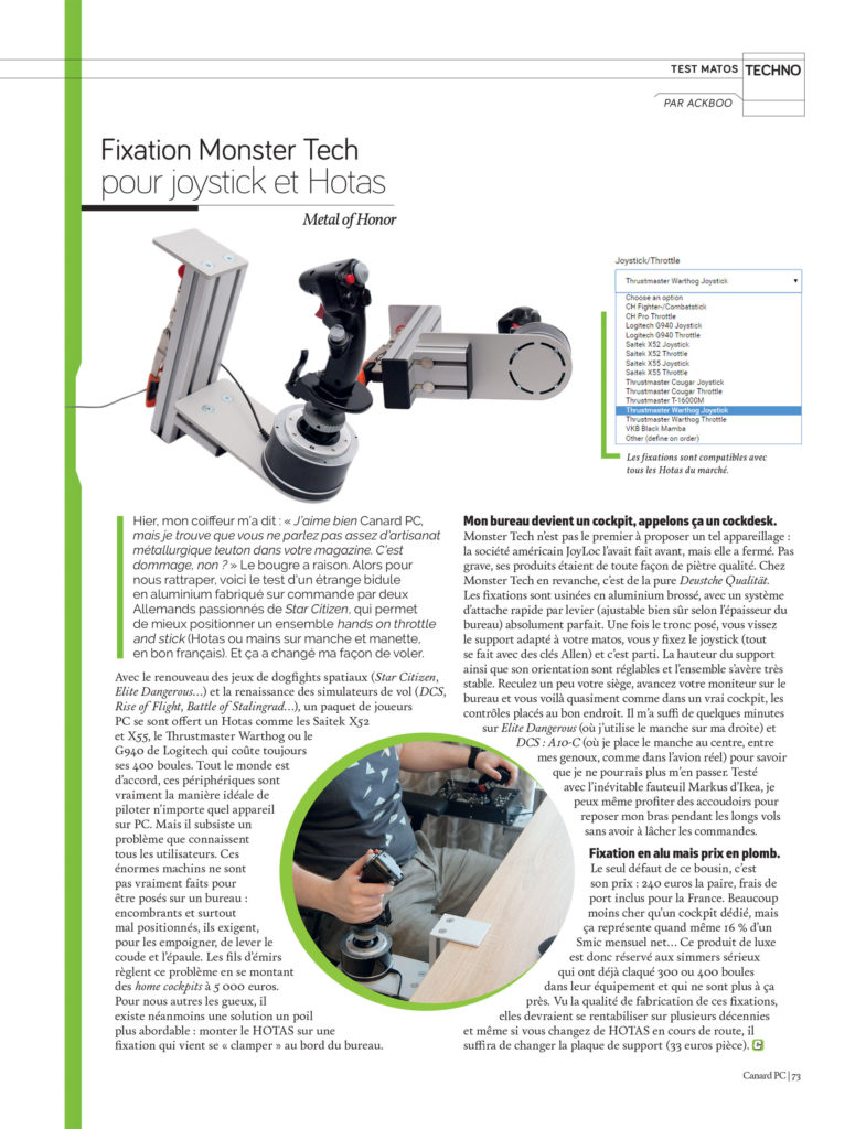 Canard PC Review Monster Tech Joystick Table Mount